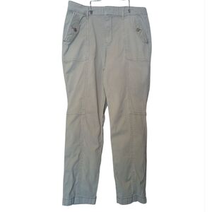 White House Black Market Pret A Jet Light Green Straight Leg Cargo Pant Sz 10